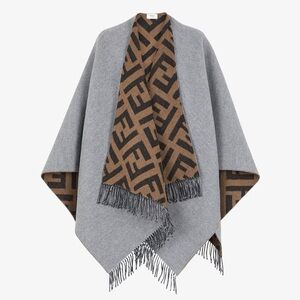 FF Poncho Multicolor wool and cashmere poncho